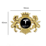 Tesla Double Lion Metal Car Rear Sticker Auto Window Emblem Badge Decal