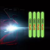 4pcs Audi Sline Luminous Car Door Bumper Strip Anti-collision Protection Sticker