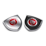 2pcs 39x39mm Jaguar Shield Metal Car Window Sticker Emblem Badge Decal