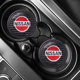 2pcs/set Nissan Nismo Carbon Fiber Car Water Coaster Non-slip Mat