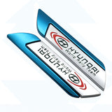 2pcs Hyundai Metal Car Side Fender Sticker Emblem Badge Decal