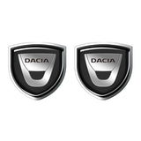 2pcs 39x39mm Dacia Shield Metal Car Window Sticker Emblem Badge Decal
