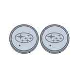 2pcs Subaru Logo Car Water Coasters 7-color LED Light Cup Mat Holder