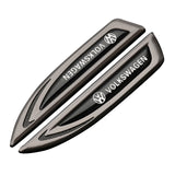 2pcs Volkswagen Rline GTI Logo Metal Car Side Fender Emblem Sticker Decal