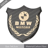 BMW Carbon Fiber Car Rear Shield Sticker Auto Body Window Emblem Badge Decal