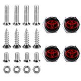 4pcs/set Toyota TRD Logo Stainless Steel Car License Plate Bolts