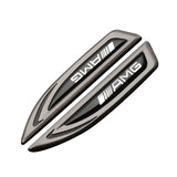 2pcs Mercedes Benz AMG Logo Metal Car Fender Side Sticker Decal Emblem Badge