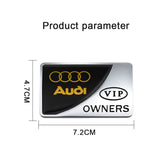 Audi VIP OWNERS Metal Car Stickers Rear Emblem Badge