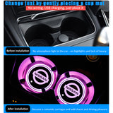 2pcs Nissan Logo Car Water Coasters 7-color LED Light Cup Mat Holder
