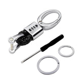 Audi Logo PU Leather Braided Rope Car Keychain