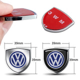 2pcs 39x39mm VW Shield Metal Car Window Sticker Emblem Badge Decal