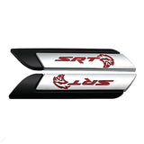 2pcs Dodge SRT Metal Car Side Fender Sticker Emblem Badge Decal