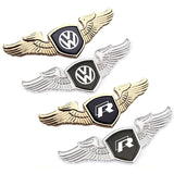 Volkswagen Angle Wings Metal Car Front Hood Bonnet Sticker Emblem Badge