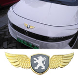 Peugeot Logo Metal Wings Car Front Hood Bonnet Center Sticker Emblem