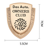 VW Metal Shield Car Rear Sticker Auto Window Emblem Badge Decal