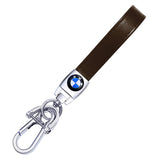 BMW Logo PU Leather Metal Car Keychain Keyring