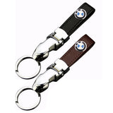 BMW Car Logo Leopard Head PU Leather Keychain Key Pendant
