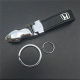 Honda Leopard PU Leather Car Keychain Key Ring Pendant