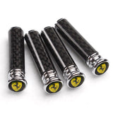 4pcs/set Ferrari Logo Carbon Fiber Car Door Bolt Lock Pins Gate Lock Screws