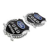 2PCS Ford Metal Car Rear Sticker Shield Trunk Emblem Badge Decal