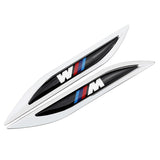2pcs BMW M Power Alpina Logo Metal Car Sider Fender Sticker Emblem Badge