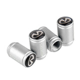 4pcs/set Infiniti Logo Matte Car Air Valve Stem Caps Auto Tyre Valve Covers