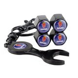 4pcs/set SAAB Logo Car Air Valve Stem Cap Auto Tyre Valve Covers with Wrench
