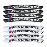 4pcs/set 9cm BMW Performance Aluminum Alloy Car Wheel Rim Tyre Sticker