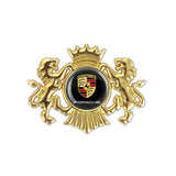 Porsche Double Lion Metal Car Rear Sticker Auto Window Emblem Badge Decal