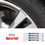 4pcs/set 9cm Mercedes Benz AMG Brabus 4 Matic Aluminum Alloy Car Wheel Rim Tyre Sticker