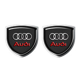 2pcs 39x39mm Audi Sline Shield Metal Car Window Sticker Emblem Badge Decal