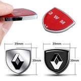 2pcs 39x39mm Renault Shield Metal Car Window Sticker Emblem Badge Decal