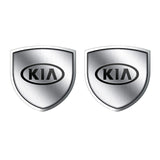 2pcs 39x39mm KIA Shield Metal Car Window Sticker Emblem Badge Decal