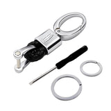 Lincoln Logo PU Leather Braided Rope Car Keychain