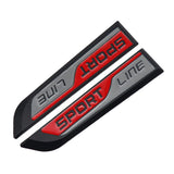 2pcs/set Skoda Sport Line Metal Car Fender Side Sticker Emblem Badge Decal