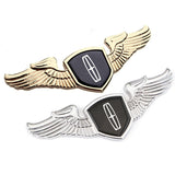 Lincoln Angle Wings Metal Car Front Hood Bonnet Sticker Emblem Badge