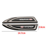 2pcs Hyundai Metal Car Fender Side Stickers Badge Decals