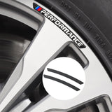 4pcs/set 9cm BMW Performance Aluminum Alloy Car Wheel Rim Tyre Sticker
