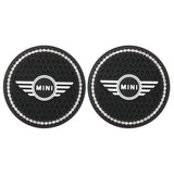 2PCS MINI Cooper Diamond Car Water Coaster Cup Mat