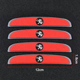 4pcs/set Peugeot Car Door Mirror Side Anti Collision Sticker Bumper Strips
