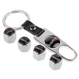 4pcs/set Nissan Nismo GTR Z Car Air Valve Stem Cap Auto Tyre Valve Covers with Keychain