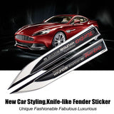 2pcs Hyundai Logo Metal Car Sider Fender Sticker Emblem Badge