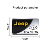 Jeep VIP OWNERS Metal Car Stickers Rear Emblem Badge