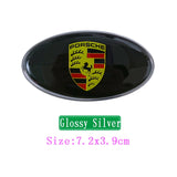 Porsche Elliptical Metal Car Window Sticker Emblem Badge Decal