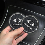 2PCS Ssang Yong Diamond Car Water Coaster Cup Mat