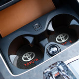 2pcs/set Toyota Logo PVC Waterproof Car Water Coaster