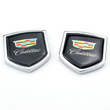 2PCS Cadillac Metal Car Side Sticker Auto Emblem Badge Decal