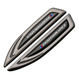 2pcs BMW M Performance Logo Metal Car Fender Side Sticker Decal Emblem Badge