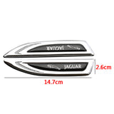 2pcs Jaguar Metal Car Side Fender Emblem Sticker Decal