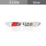 1PC Audi Allroad Sline Logo Metal Car Sticker Badge Decal